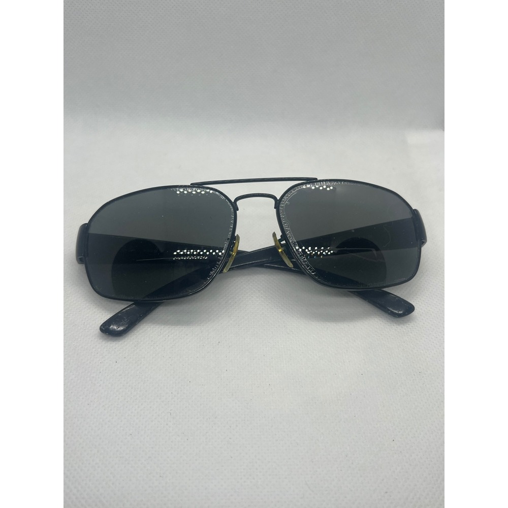Ray-Ban RB 3427 002 Black Rectangular Aviator Sunglasses 58-16 3N Made in Italy